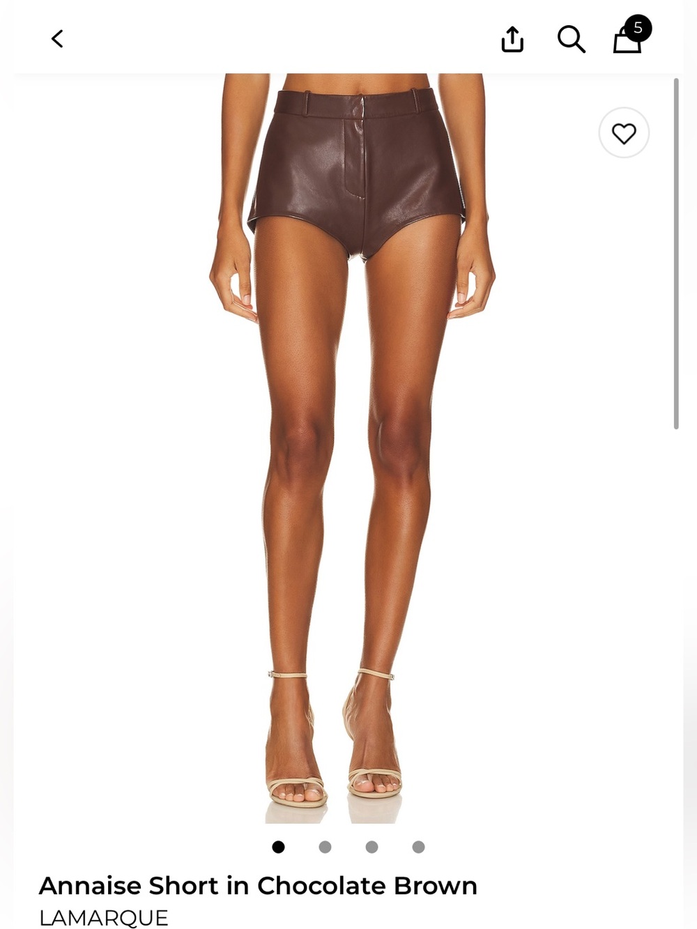 Lamarque Chocolate Brown High-Waist Leather Shorts- 100% Leather!